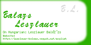 balazs leszlauer business card